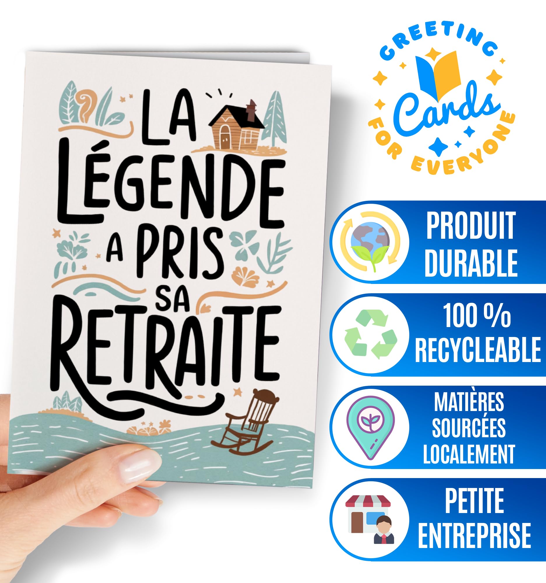 Carte de Retraite Original pour Femme Homme Maman Papa Collègue Ami