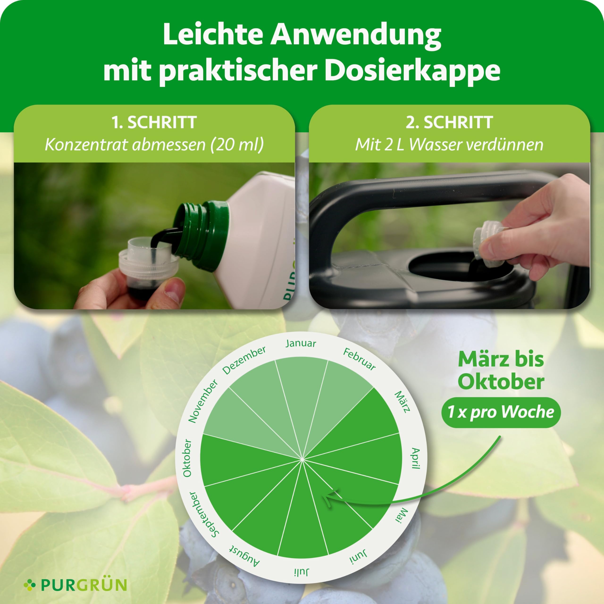 Bio-Kulturheidelbeeren-Dünger 1 Liter – Organische Rezeptur – Premium-Flüssigdünger – NPK 3+2+6 – Mit Algenextrakt & Vinasse – Für aromatische Früchte – Ohne tierische Inhaltsstoffe