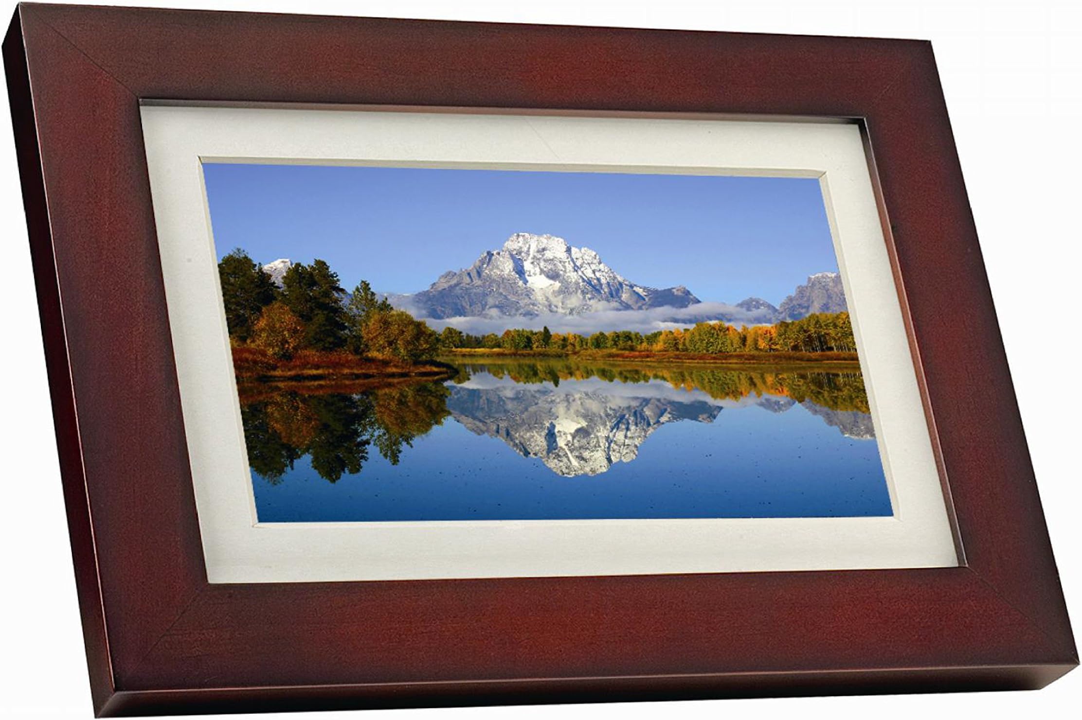 GiiNii SPF3403/G7 10"Digital Picture Frames (Brown/Black with White Mat)