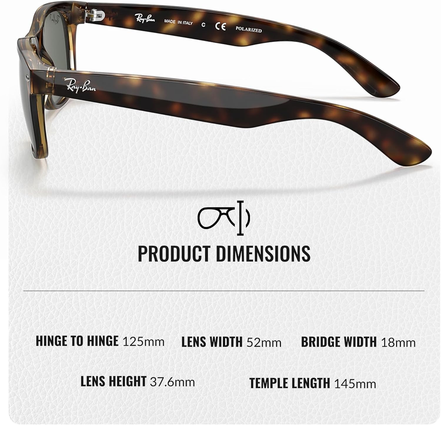 Ray-Ban RB2132 NEW WAYFARER CLASSIC Square Shaped Sunglasses for Men & Women with Official RAYBAN Eyewear Kit - Image 5