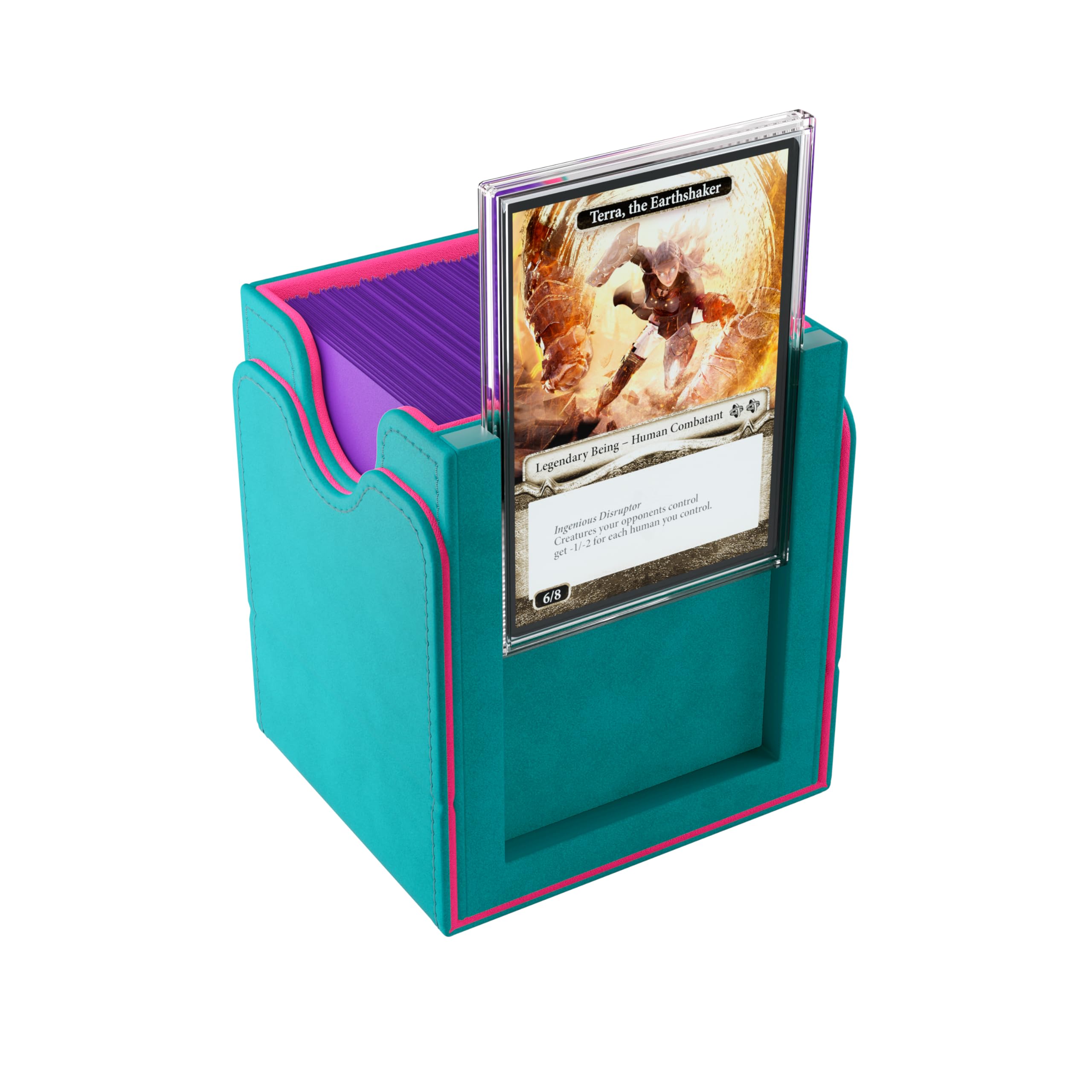 Gamegenic, Squire Plus 100+ XL Exclusive Line Teal/Pink, jusqu'à 100 cartes à double couche, couleur : turquoise/rose