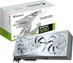 Gigabyte Placa gráfica AORUS GeForce RTX 5090 MASTER ICE 32G - 32GB GDDR7, 512bit, PCI-E 5.0, 2655MHz Core Clock, 3 x DP 2.1a, 1 x HDMI 2.1b, NVIDIA DLSS 4, GV-N5090AORUSM ICE-32GD
