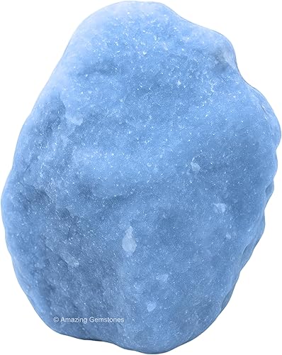 Miniatura 2 de Amazing Gemstone Cristales crudos de angelita y piedras curativas, rocas naturales para pulir, piedras y cristales crudos de bricolaje, 2 piezas