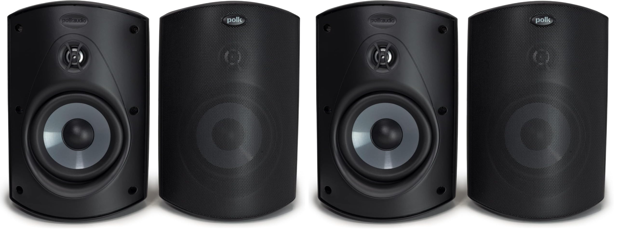 Polk Audio Atrium 6 All-Weather Outdoor Speakers, 100W Wired (Pair, Black) (Pack of 2)