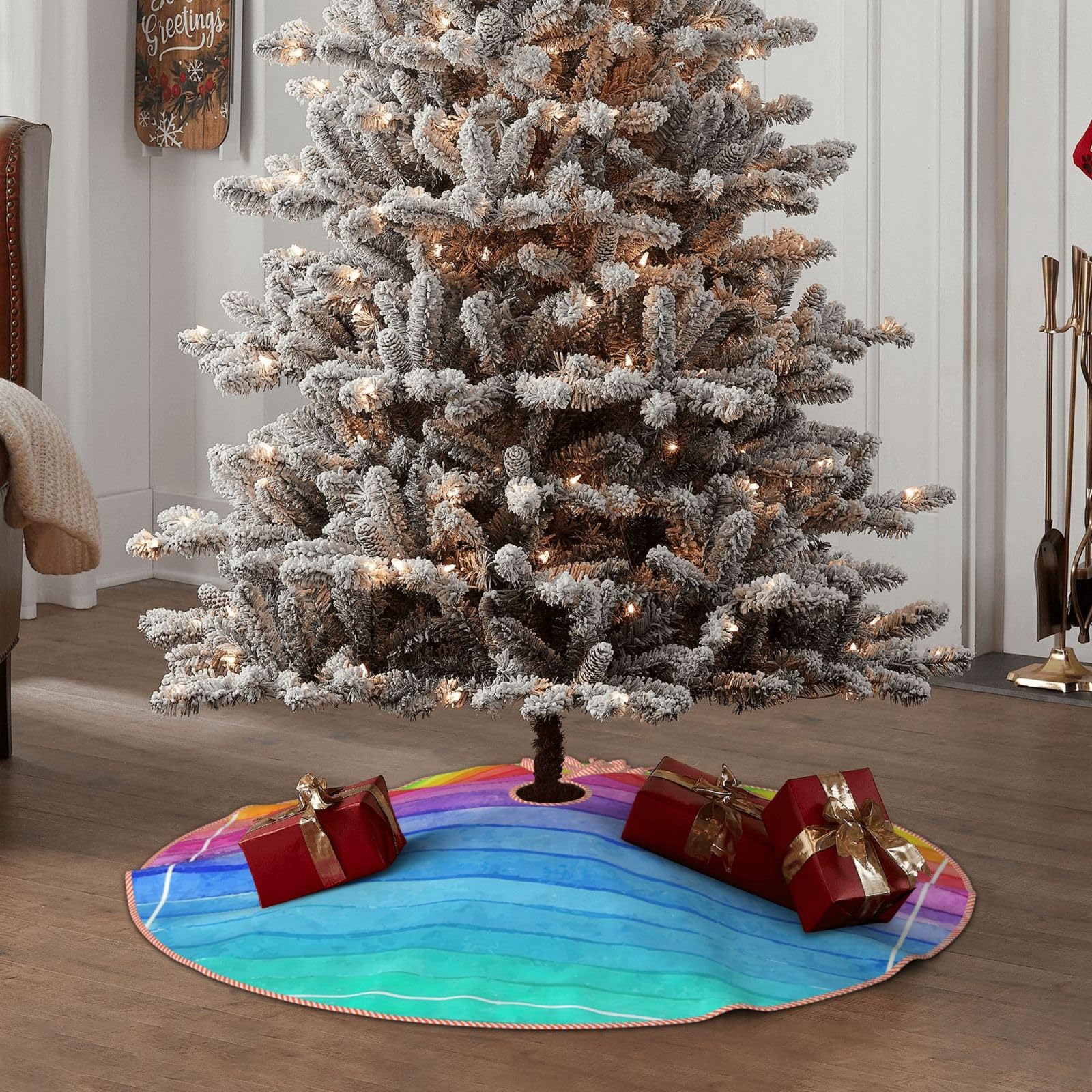 Gonna per albero di Natale arcobaleno colorato,Copertura della