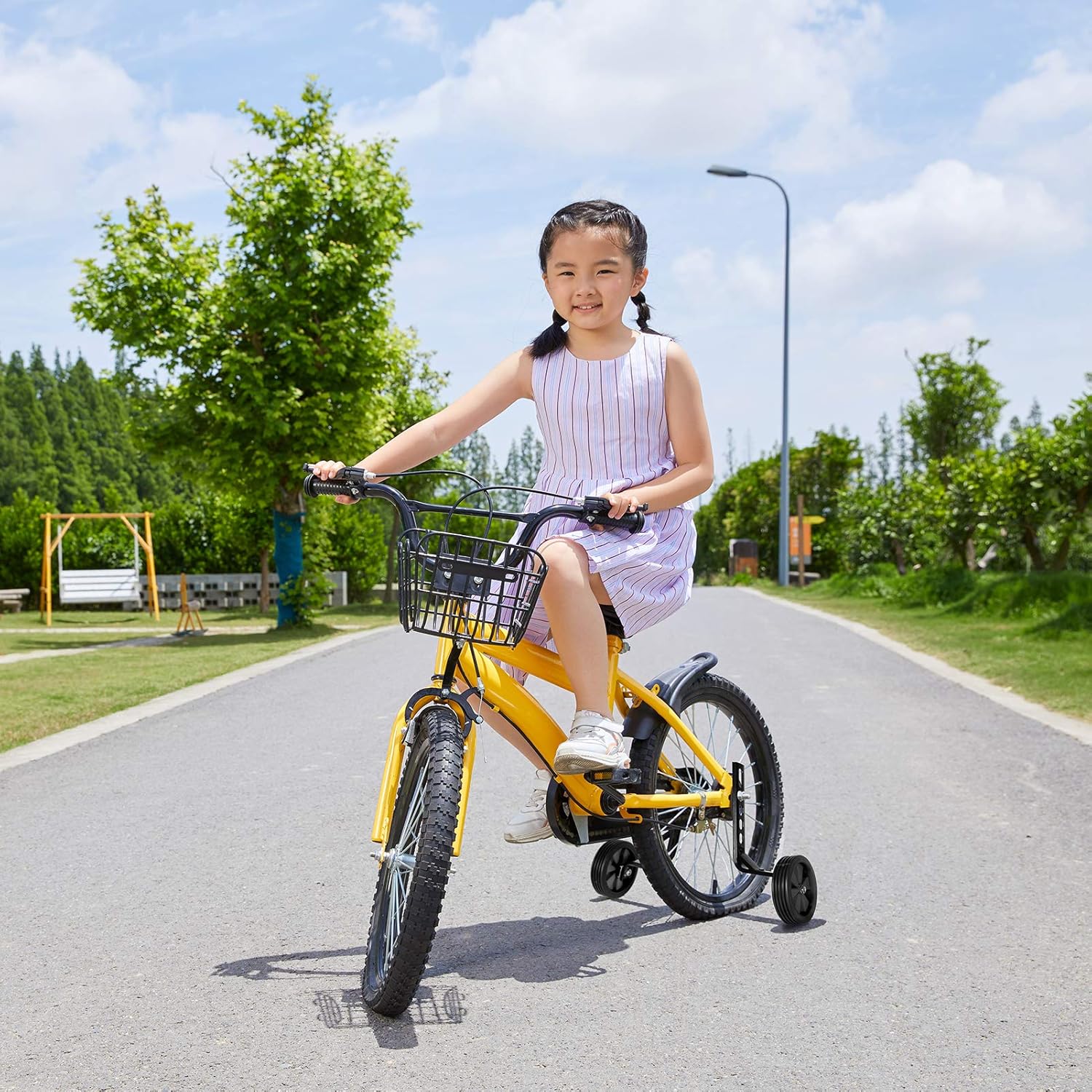 FOPONKM Bicycle Training Wheels, Thicken Stronger Version Heavy Duty Rear Wheel Adjustable Kids Stabilizer Suitable for 12/14/ 16/18/ 20/ inch Children's Single Speed Bike, Including Mounted Kit: Automotive