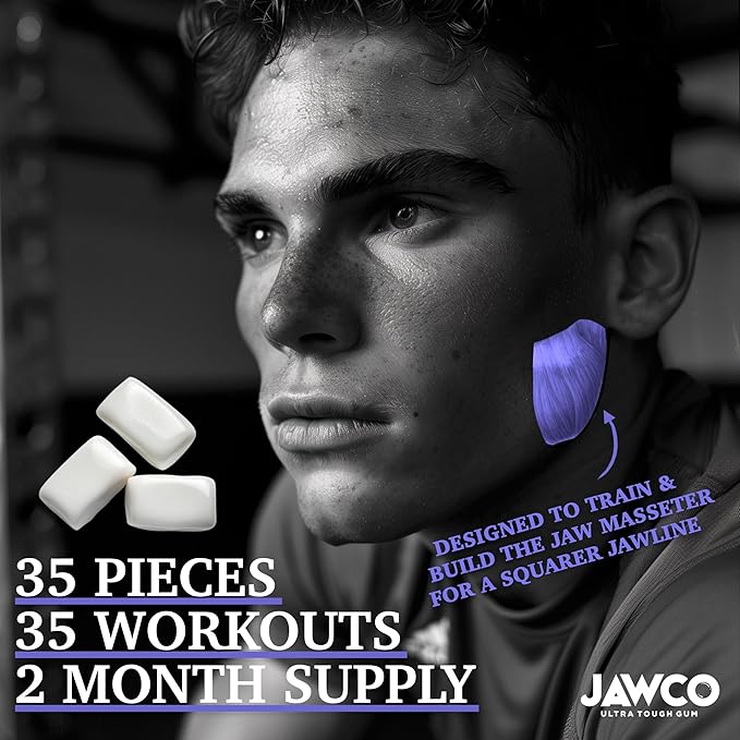 JAWCO Chicle Ultra-Tough Jawline Gum Pack 3 Unidades - Acai, Menta y Chicle miniatura 4