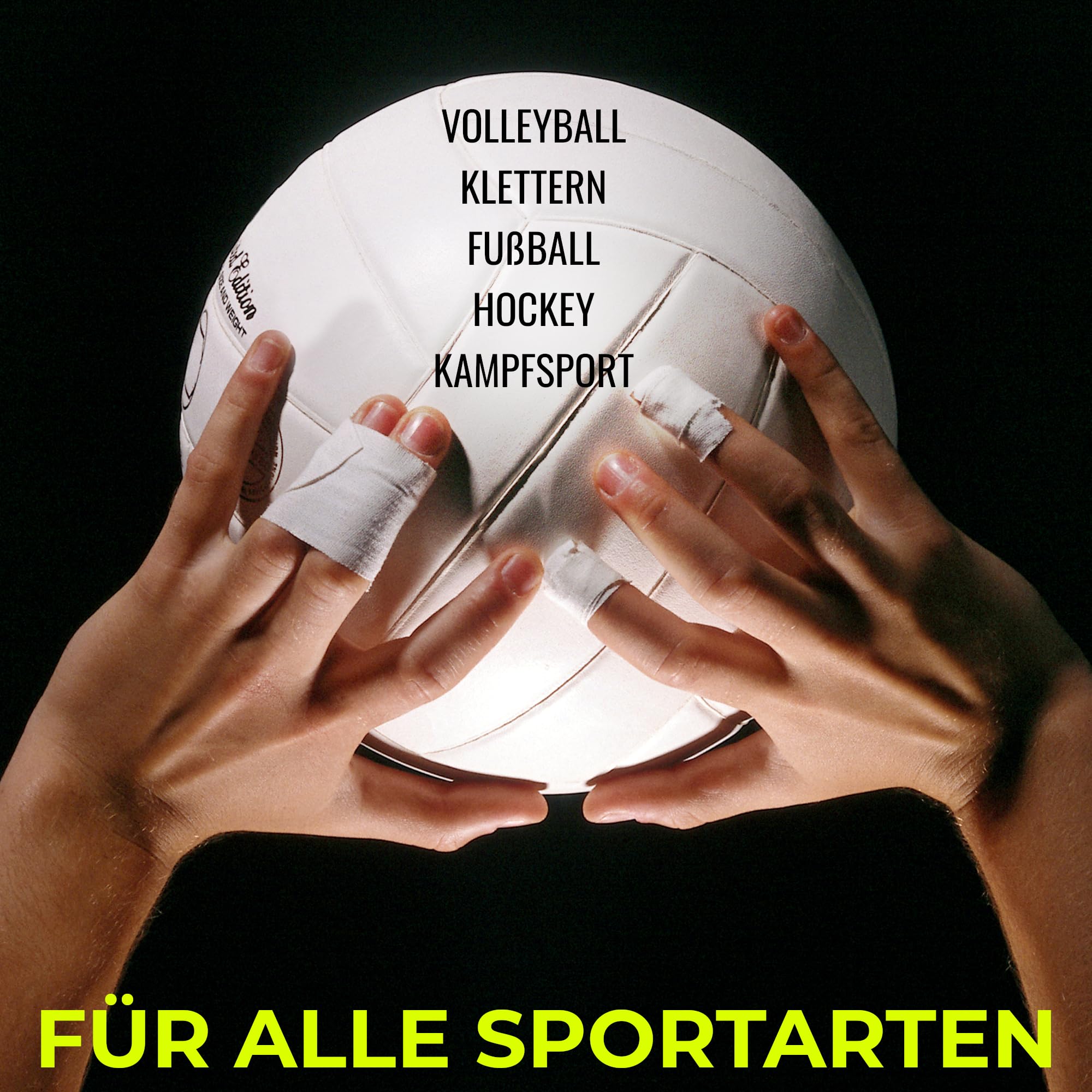 KALAHARI Sporttape extra Lang (Gesamt 184 m), Tapeverband starke Haftung für Finger Volleyball, Klettern, Fußball, Boxen, Taping Sport unelastisch, 100% Baumwolle, 12 Rollen Weiß - 3,8 cm x 13,7 m
