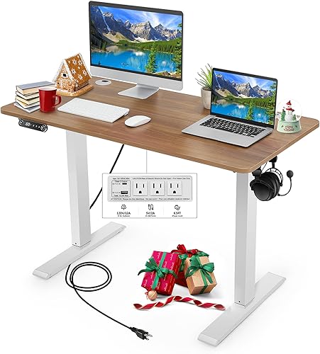 Miniatura 1 de KORGOL Escritorio eléctrico de pie de altura ajustable para oficina en casa escritorio de pie de 48 x 24 pulgadas escritorio eléctrico de pie para