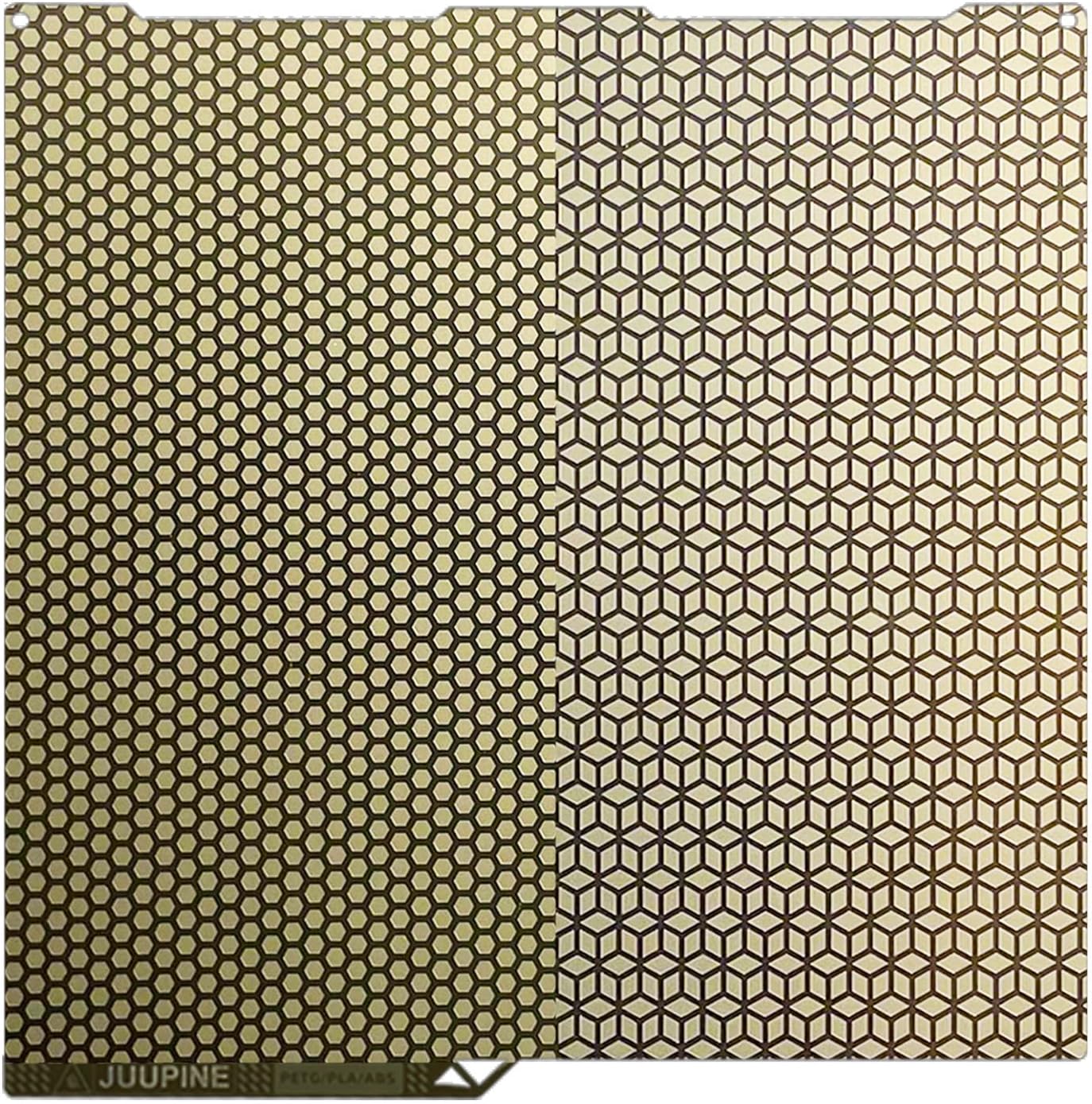 JUUPINE Double-Sided PEI Honeycomb Build Plate 256x268mm Print hot Bed for Anycubic Kobra 3/Kobra 3 Combo 3D Printer,Upgraded Etching Technology,0.5mm Flexible Spring Steel Plate Platform.