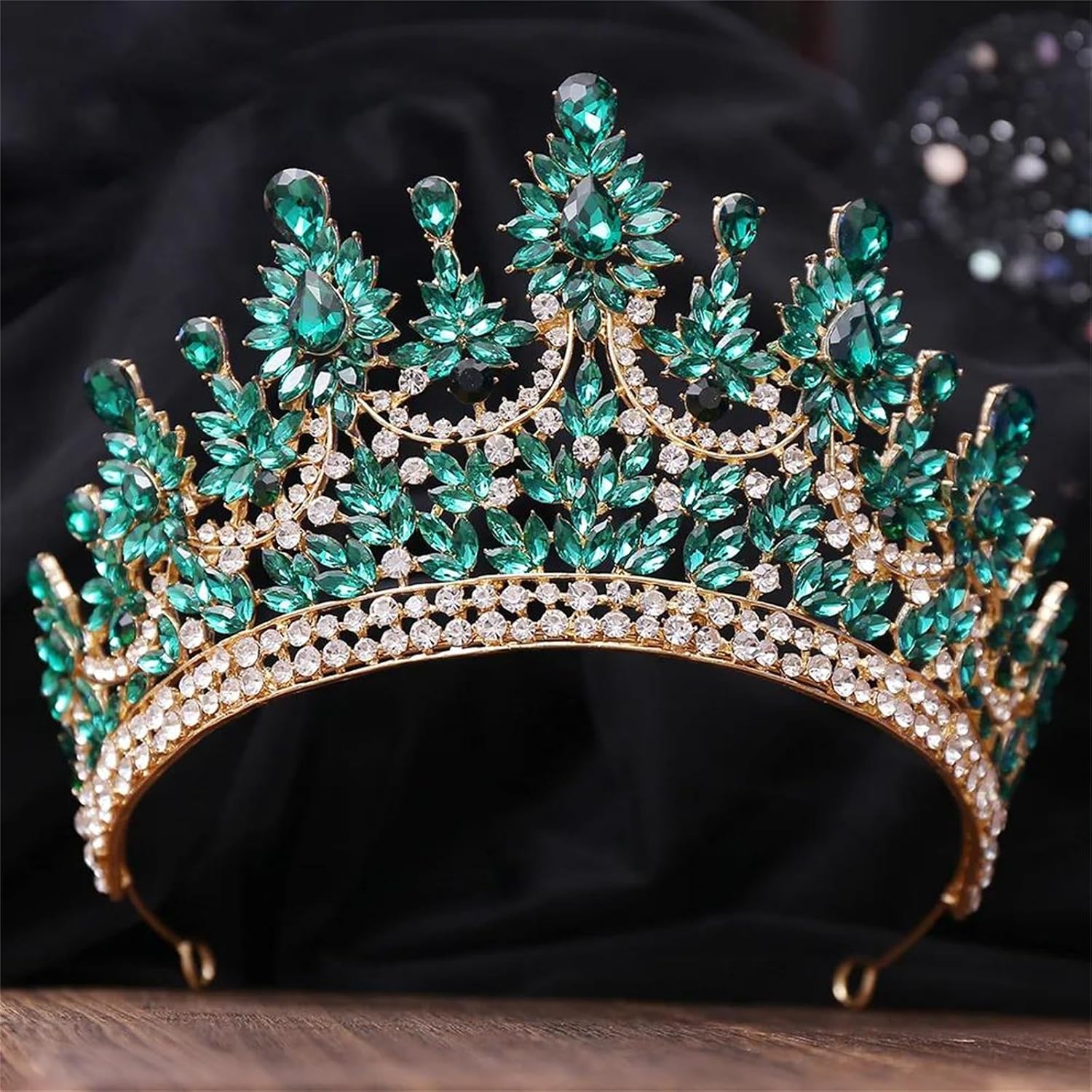 Elegant Opal Crystal Tiara Crown For Women Girls Luxury Rhinestone Queen Headpiece Bridal Wedding Prom Party Accessories
