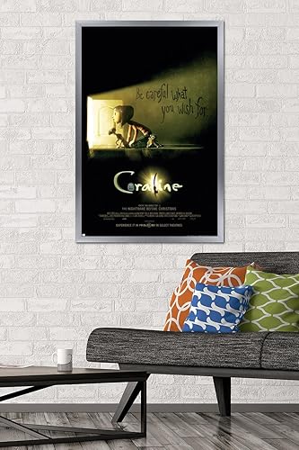 Vista 77 de Trends International Coraline - Be Careful One Sheet Wall Poster, 34L x 22.4W, Premium Poster & Clip Bundle