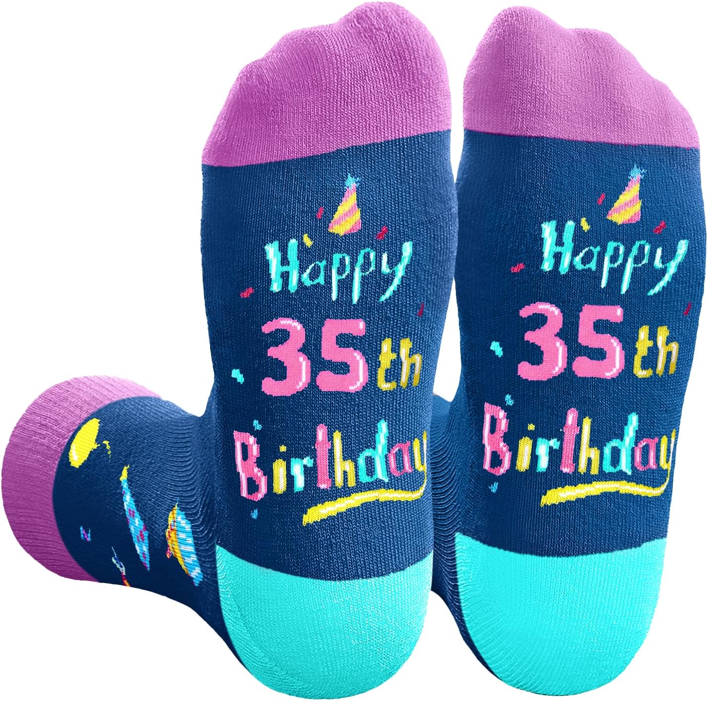 HAPPYPOP 45TH 50TH 60TH 70TH Birthday Gifts - Women Man 35 45 55 65 Year Old Socks, Bday Gifts with Cards - Image 8