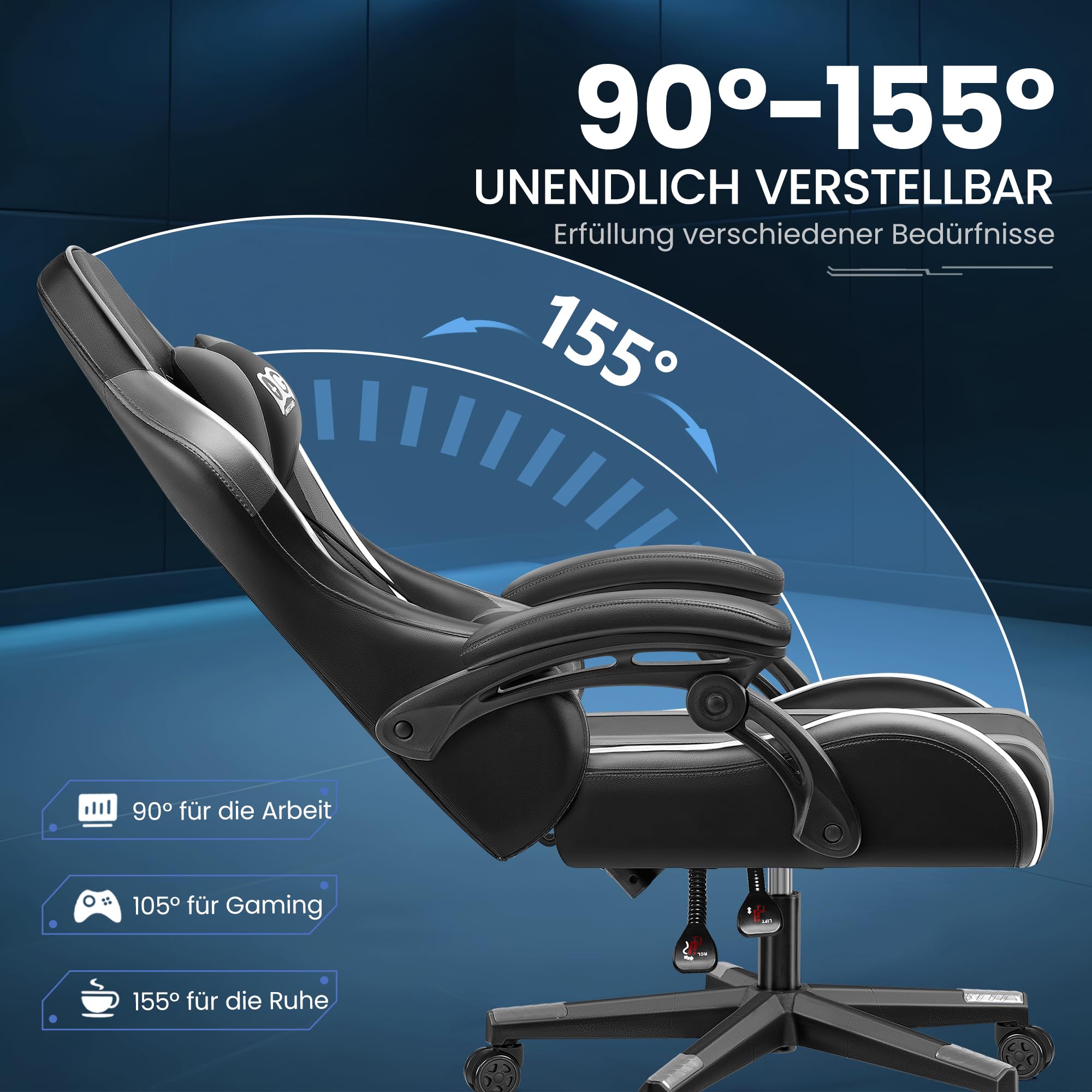 Songmics Chaise De Bureau, Fauteuil Gaming, Réglable En Hauteur Surface En Pu Et Coton Lin Appuie Tete Reglable Accoudoirs Rembourres Dossier Inclinable Charge 150 Kg Noir Classique Songmics Chaise De Bureau, Fauteuil Gaming, Réglable En Hauteur Surface En Pu Et Coton Lin Appuie Tete Reglable Accoudoirs Rembourres Dossier Inclinable Charge 150 Kg Noir Classique