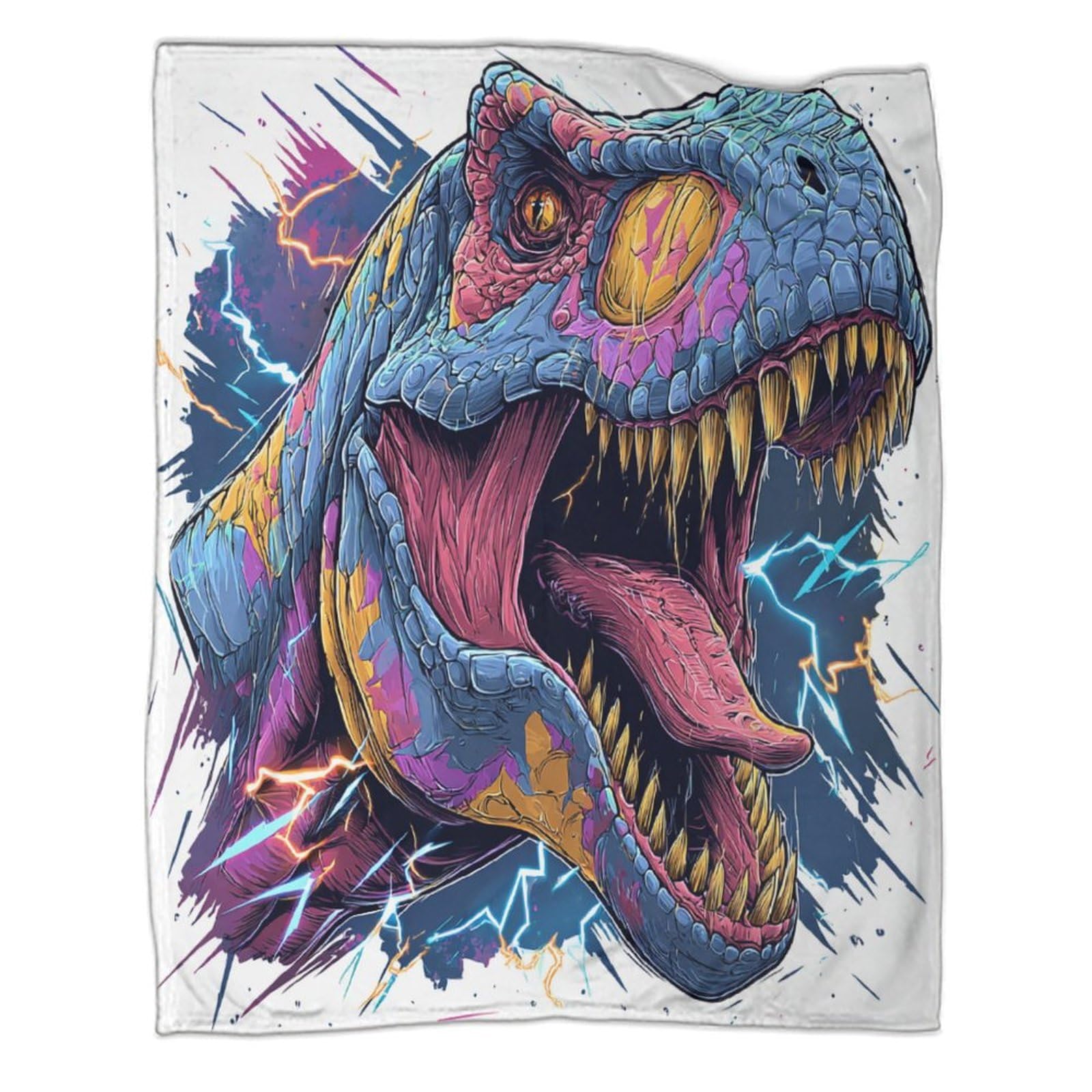 Couverture flanelle dinosaure 3D polaire anti-peluche chaude pour l'hiver