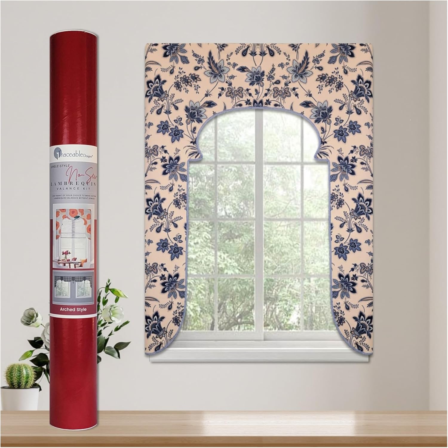 No-Sew Valance Kit | DIY Window Treatment | Arched Lambrequin Re-Imagined - Graceful Custom Valances in one Afternoon | No Sewing Needed | Fits Standard Curtain Rods