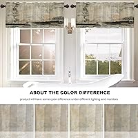 Vista 535 de Cenefas de cocina modernas con patrón de cobre marrón dorado para ventanas, cenefas opacas abstractas de marcas de arañazos y cortinas opacas