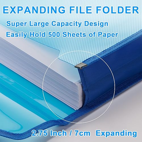 Miniatura 3 de HOUYEE Paquete de 10 carpetas de archivos expansibles de plástico, organizador multicolor con cierre a presión, cartera de archivos expandible de