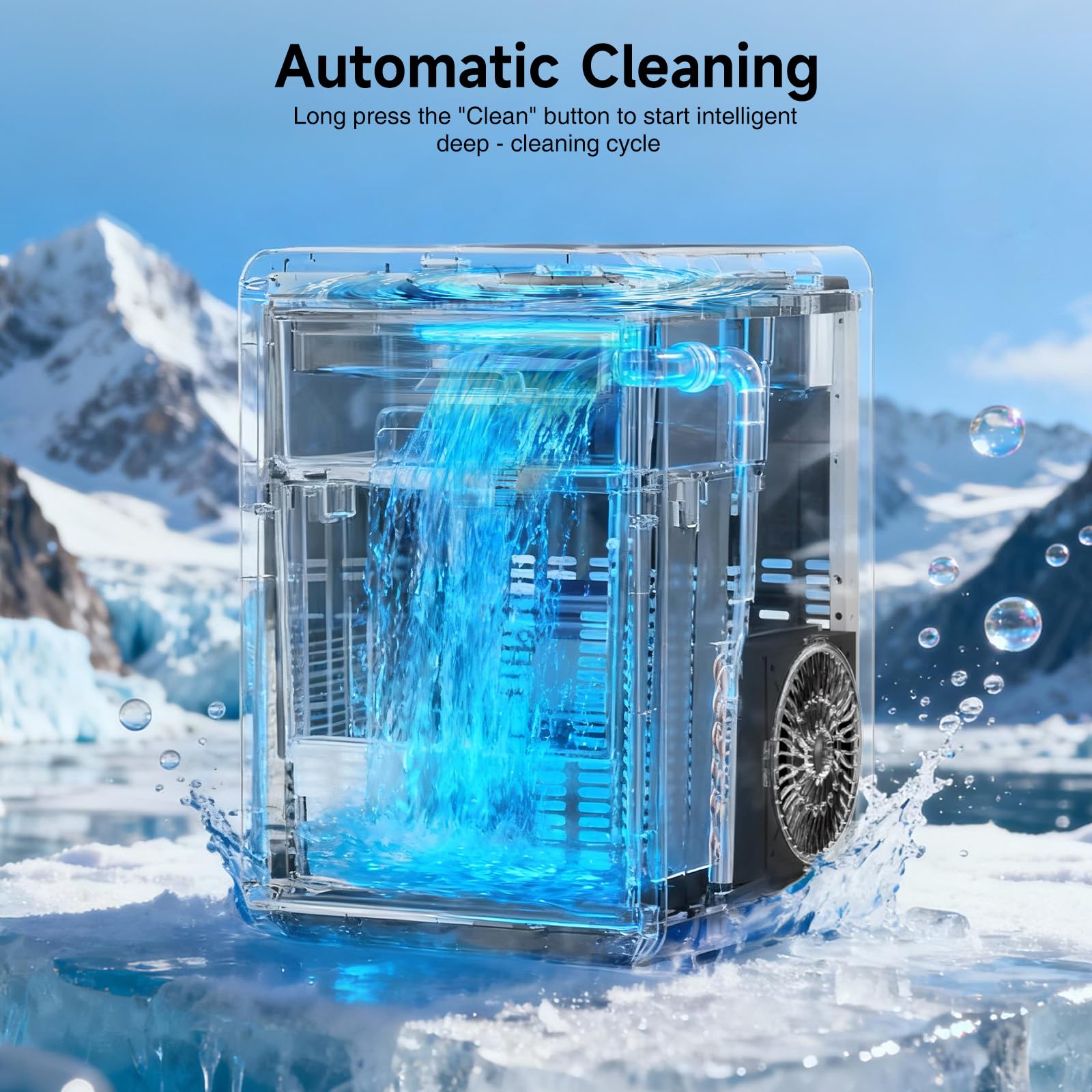 Etl Approval Nugget Ice Maker Countertop, 44lbs/24h Pebble Ice Maker With Water Tank, Soft Chewable Pellet Ice Machine With Self-Cleaning For Kitchens/Home/Office on Fridge.com - View 2