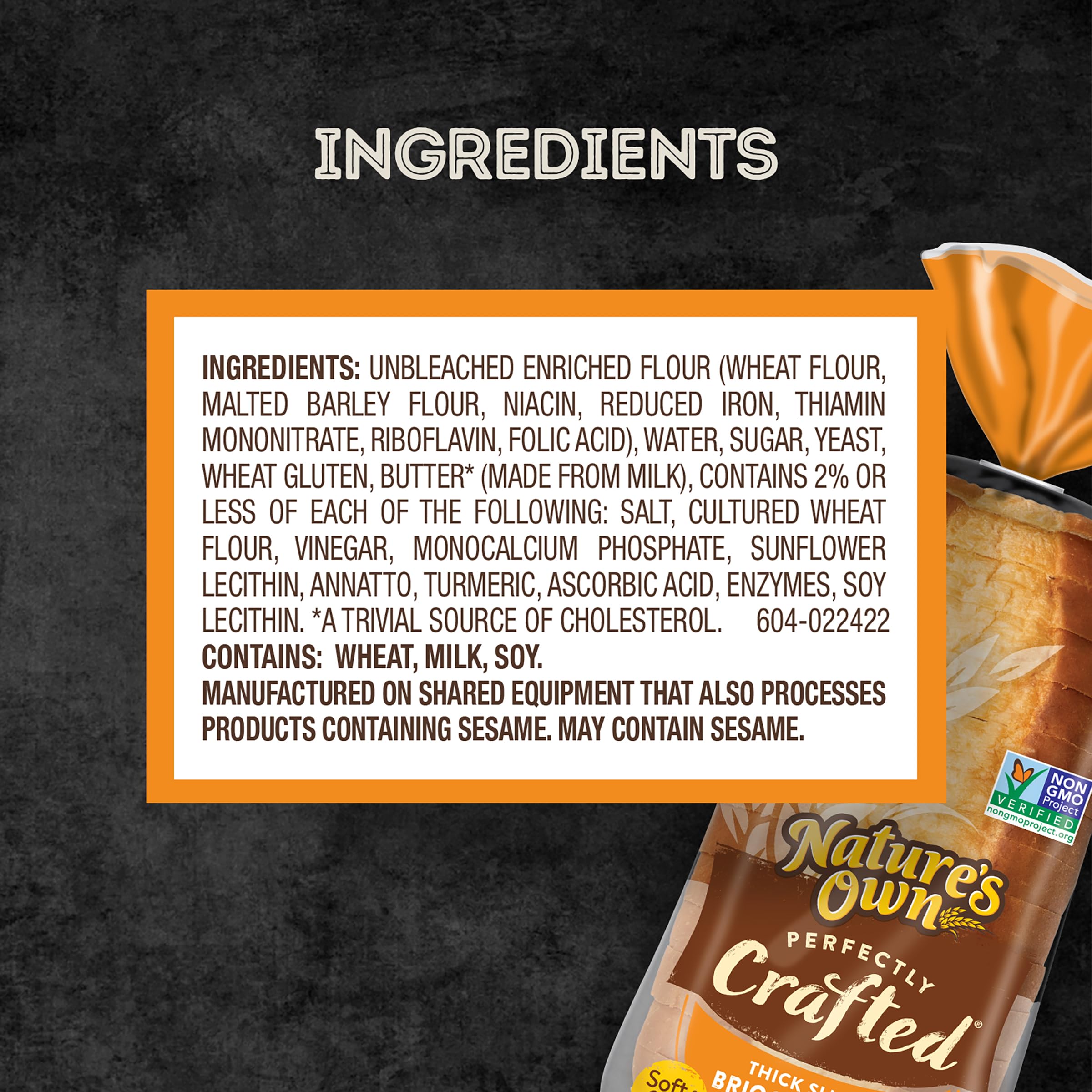 Natures Own Perfectly Crafted Brioche Style Bread Thick Sliced Non-GMO Brioche Bread 22 oz Loaf — view 8