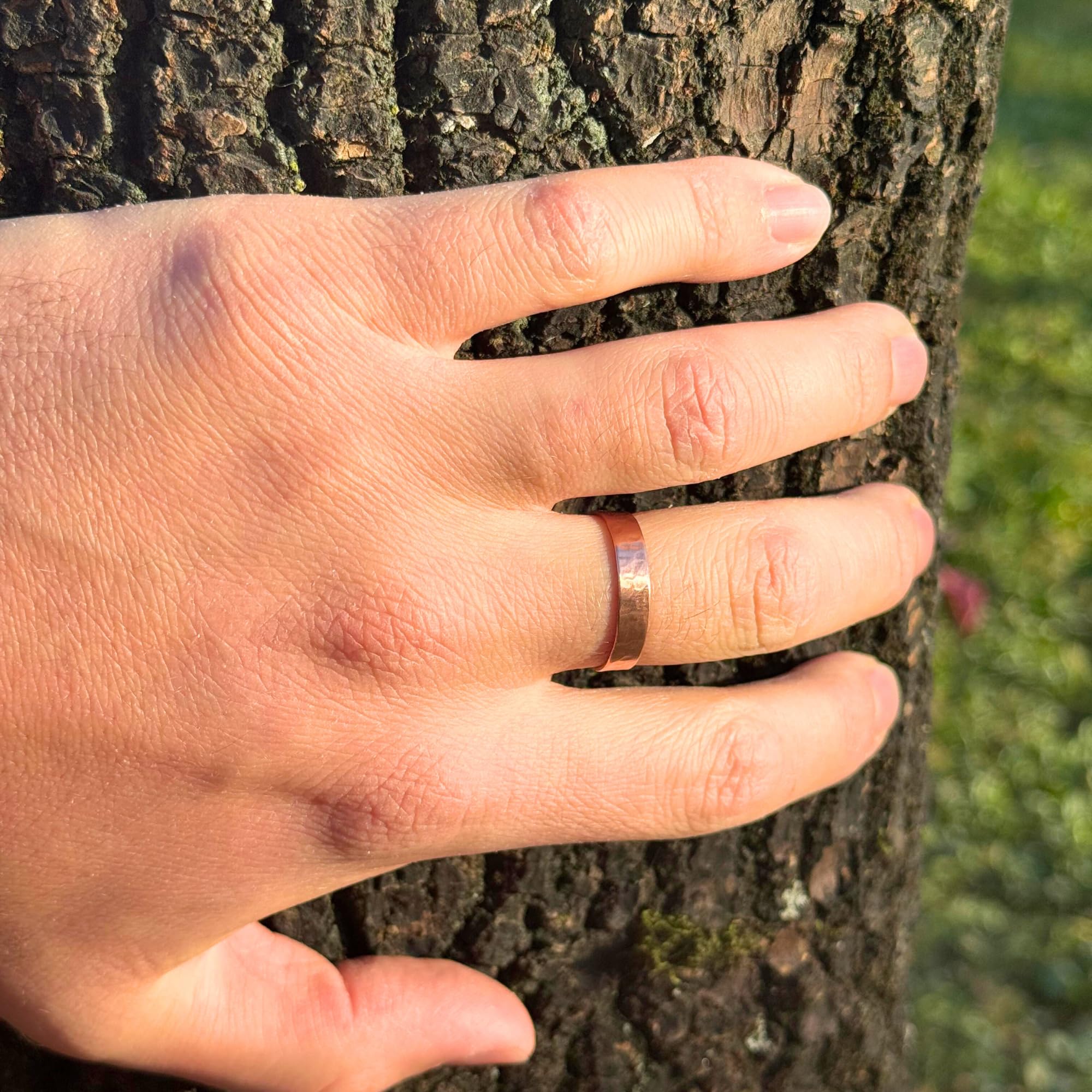 Antica Fucina Rho® Verstellbarer Ring aus reinem Kupfer | Fein und schlicht – 0,8 mm Metallstärke | Handgefertigt in Italien | Für Damen und Herren | Unisex