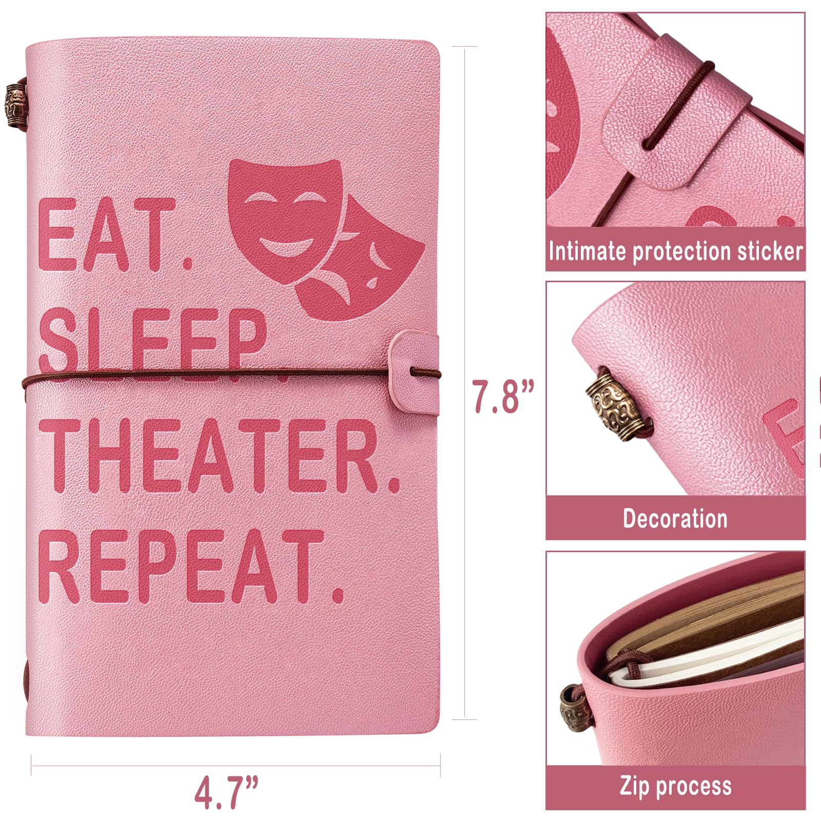 Theater-Geschenke, Musiktheater-Geschenke, Leder-Tagebuch, Notizbuch, Broadway-Geschenke für Regisseure, Schauspieler, Musiklehrer, Musiker, lustige Geschenke für Theater, Kinder, Drama, Studenten,