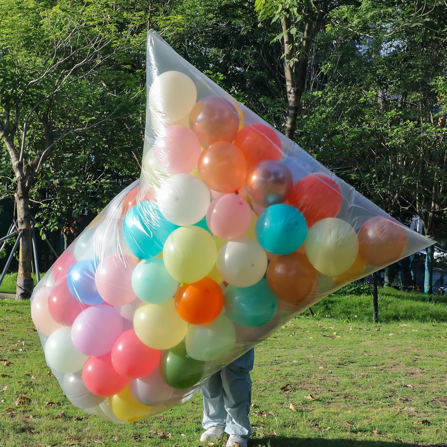 98.4 x 59 Inches Large Balloon Storage Bags,4PACK Balloon Bags for Transport Big Plastic Balloon Transport Bags,Clear Balloon Drop Bag ((4) - Image 8