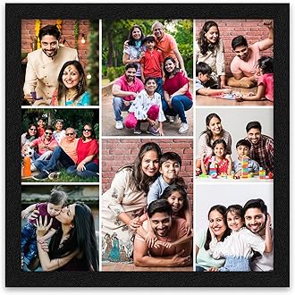 ArtX Customized Collage Photo Frames for Wall, Personalised Photo Frame with Photo Upload, for Couple, Family, Friends for Bedroom, Living Room and Gift, Set of 1