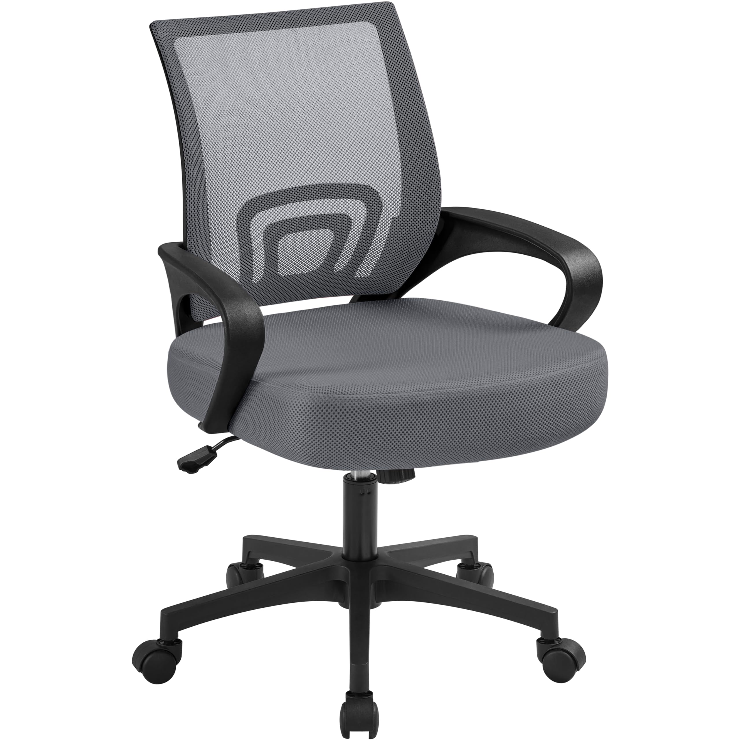 Yaheetech Silla de Escritorio Oficina Malla Silla Ergonomica con Soporte Lumbar Altura Ajustable Respaldo Transpirable Silla Giratoria Función Inclinación para Oficina Capacidad Max136 KG Gris Oscuro The Forest Stewardship Council