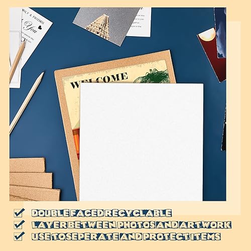 Vista 4 de Henoyso 110 Pack 11 x 8. 5 Inch Corrugated Cardboard Sheets Flat Cardboard Sheets Packaging Inserts Flat Square Inserts Squares Separators for White