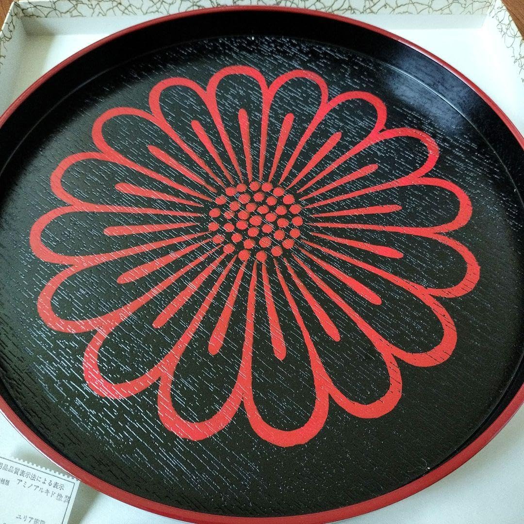 Amazon｜丸盆 レトロ 誠美漆器 本金蒔絵 中西工芸｜トレイ・盆