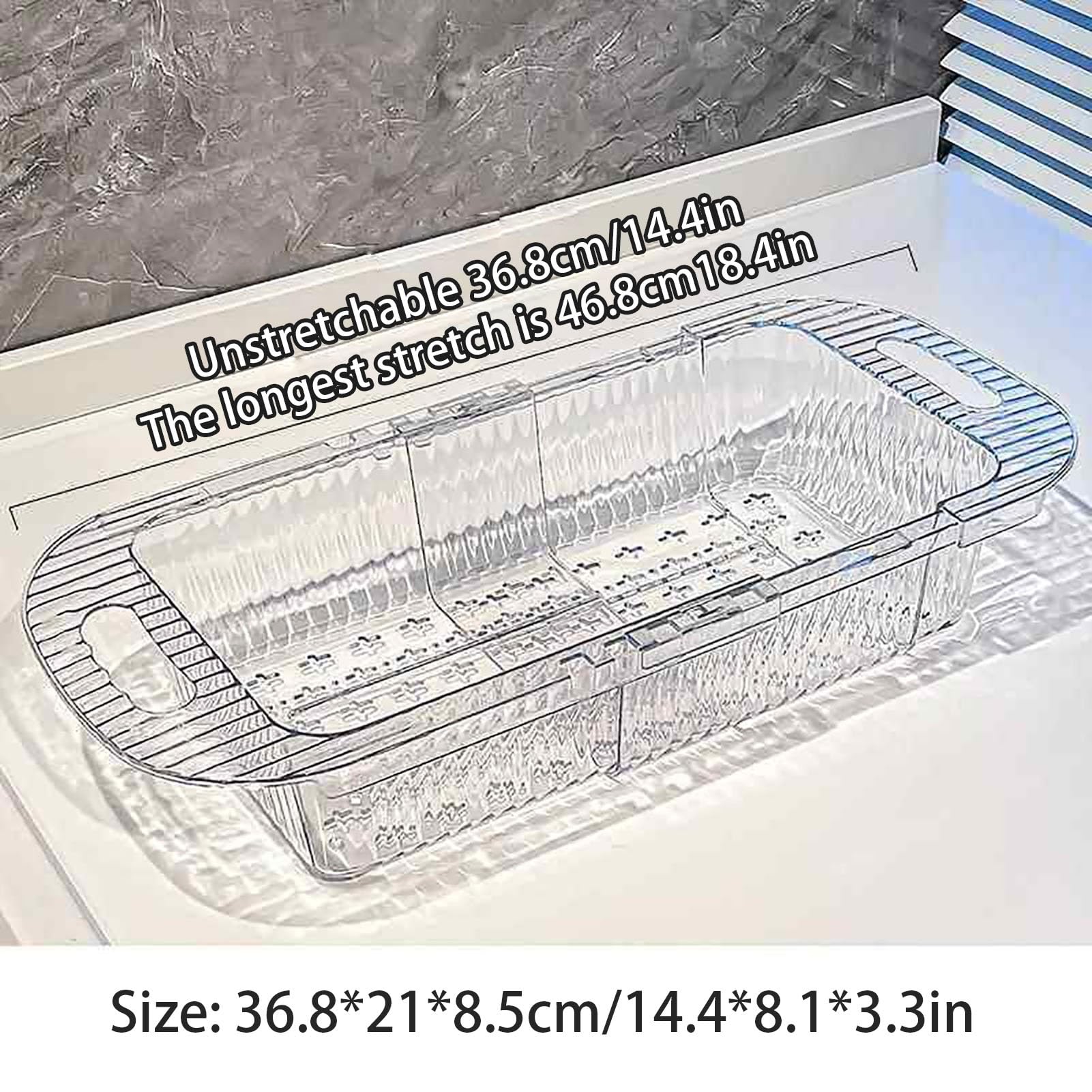 Escurridor de platos ajustable para fregadero – Nizer de cocina expandible para frutas y platos. Escurridor de encimera que ahorra espacio para un fácil lavado y secado de la cocina