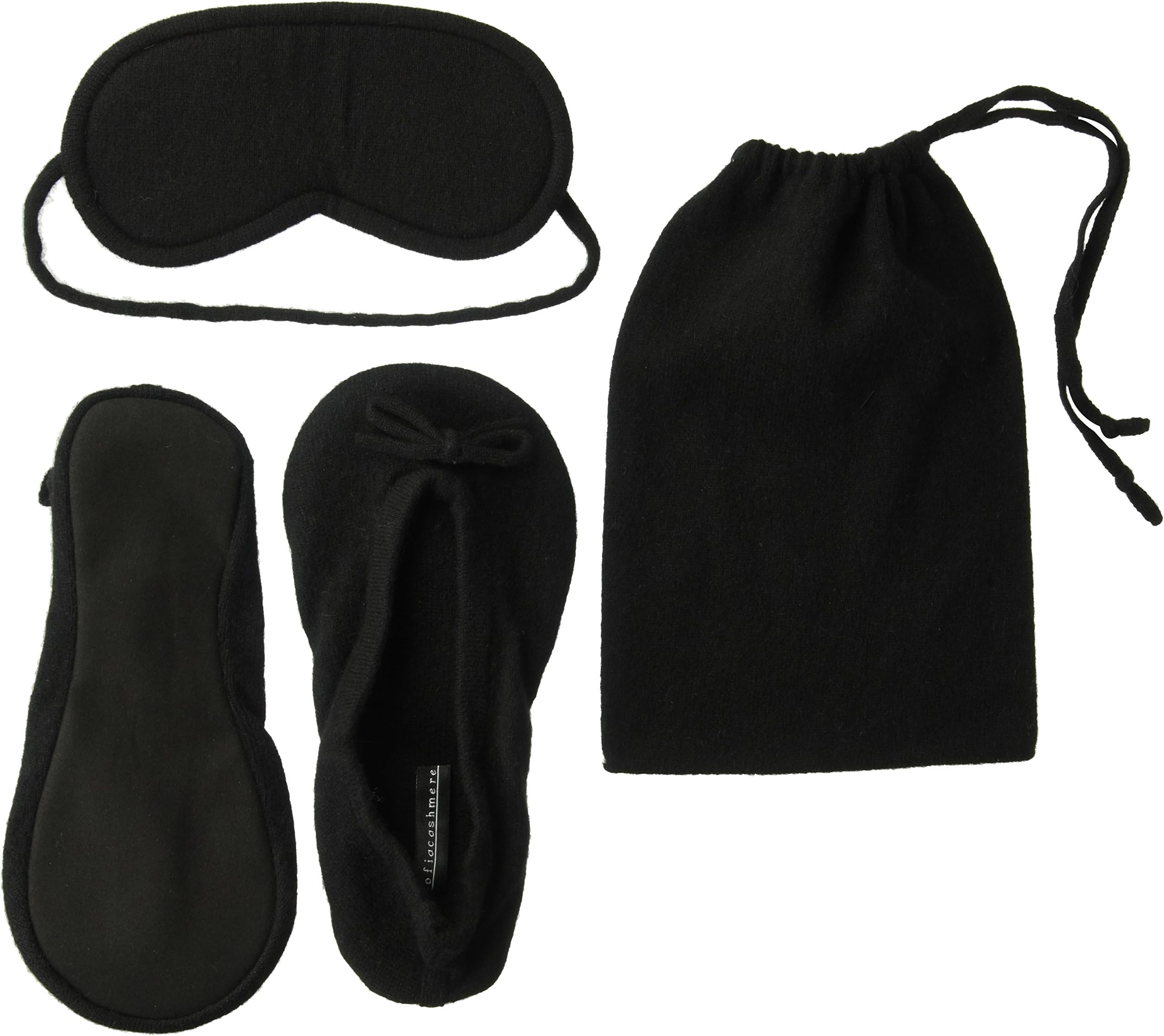 Sofia Cashmere Women's Cashmere Travel Set with Drawstring Pouch