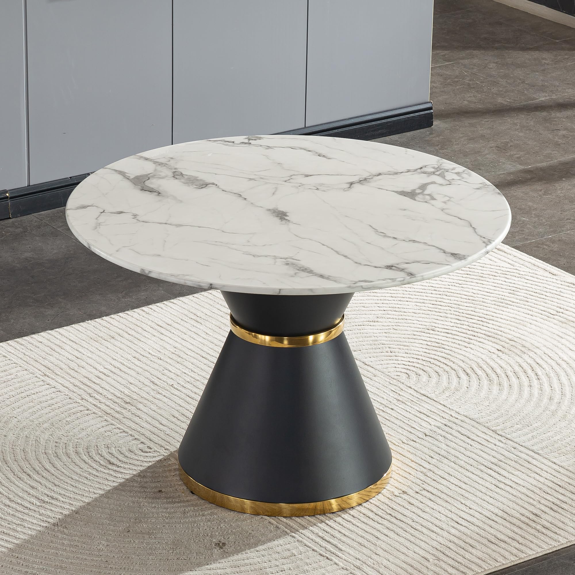 Round Faux Marble Dining Table 47 Dining Table For Desertcart