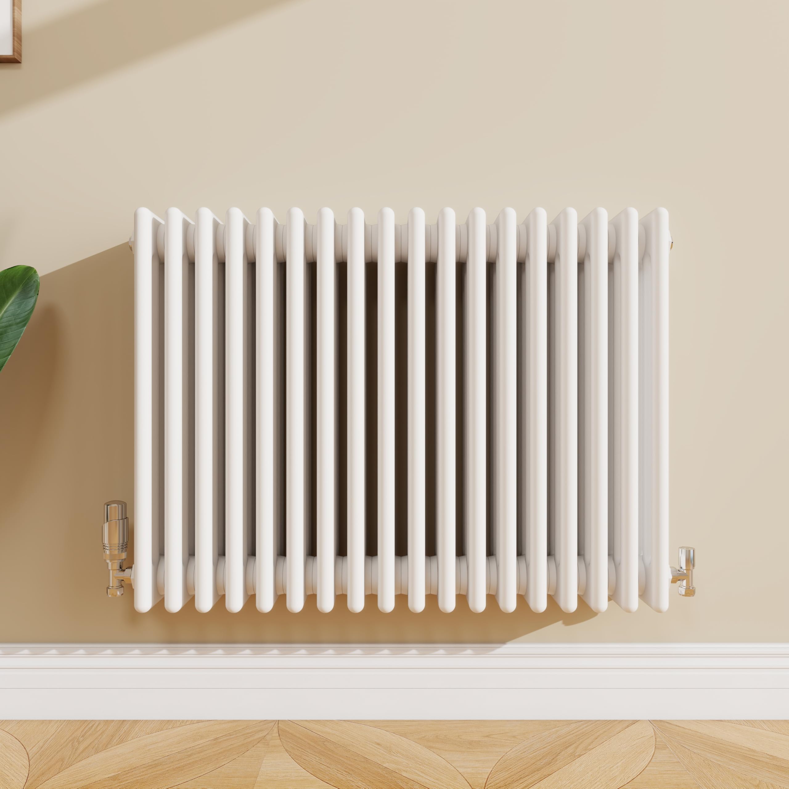 Sline Sanitary White 600X1010mm Cast Iron Style Traditional 4 Column Horizontal Central Heating Radiator