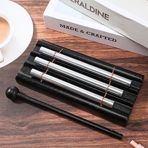 Miniatura 7 de Campana de meditación para el aula, trío para profesor, campana de mano de tres tonos para gestión de atención plena, recordatorio de instrumentos