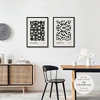Studio Moien Bauhaus Modern Poszter Szett - 4 db A3 Művészeti Nyomat Kék, Piros, Fekete, Fehér és Bézs Színekben - Múzeumi Minőségű Faldekor 2