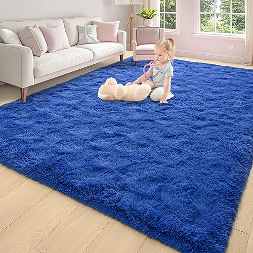 Miniatura 6 de Keeko Alfombra de Área de 3 x 5 pies para Dormitorio y Sala de Estar, Alfombra de Cabecera de Felpa Esponjosa, Alfombras Modernas para Entrada