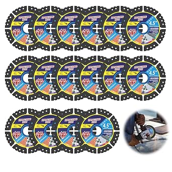 15-Pack 4.5" Diamond Multi-Purpose Saw Blades - Heavy Duty Angle Grinder Discs for Cutting Marble/Quartz/Stone/Tile/Metal/Plastic15,4-1/2" Black Teeth