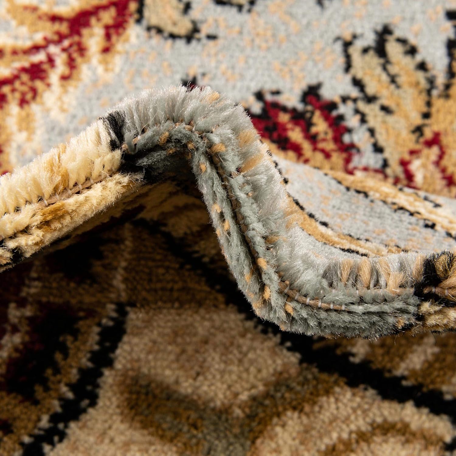 Rugs.com Pioneer Collection Rug – 8 Ft Square Blue Medium-Pile Rug Perfect for Living Rooms, Kitchens, Entryways