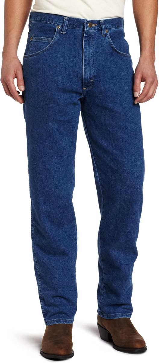 Wrangler Mens Trail Trekker Relaxed Fit Jeans, Stonewashed, 46W x 30L US