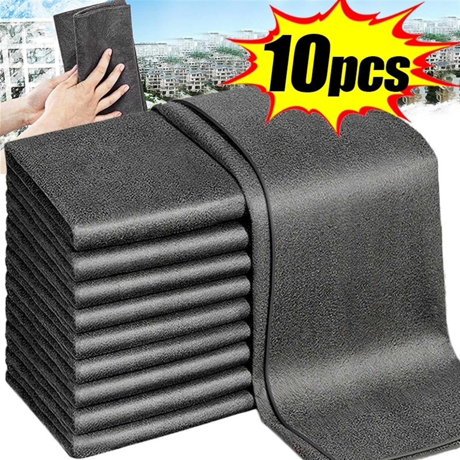 Paños de Limpieza Paños de Limpieza Reutilizables, Trapos de Lavado de Microfibra, Espejo for Ventana de Coche, Toallas, Trapo, Herramientas de Limpieza de Cocina y hogar, 10/1 Uds. (Color : 40x50cm