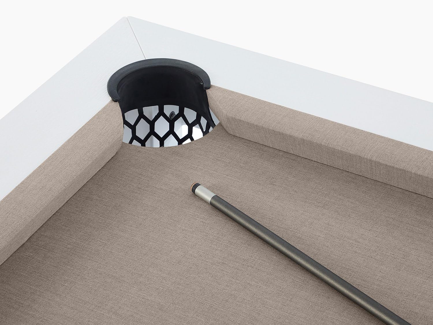 Vente-unique - Billard d'extérieur Blanc et Taupe avec Housse - L213,4 x P121,1 x 79,7 cm - STAZIO
