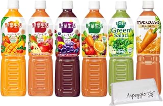 【人気セット】カゴ メ 野菜生活 720ml 人気6種類 x 各1本セット 野菜ジュース ペットボトル 野菜飲料 100 オリジナルティッシュ