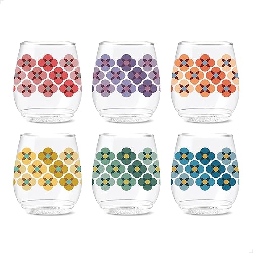 Vista 15 de TOSSWARE POP Vino Designer Series - Formas 3, juego de 6, calidad premium, reciclables, irrompibles y transparentes de plástico transparente