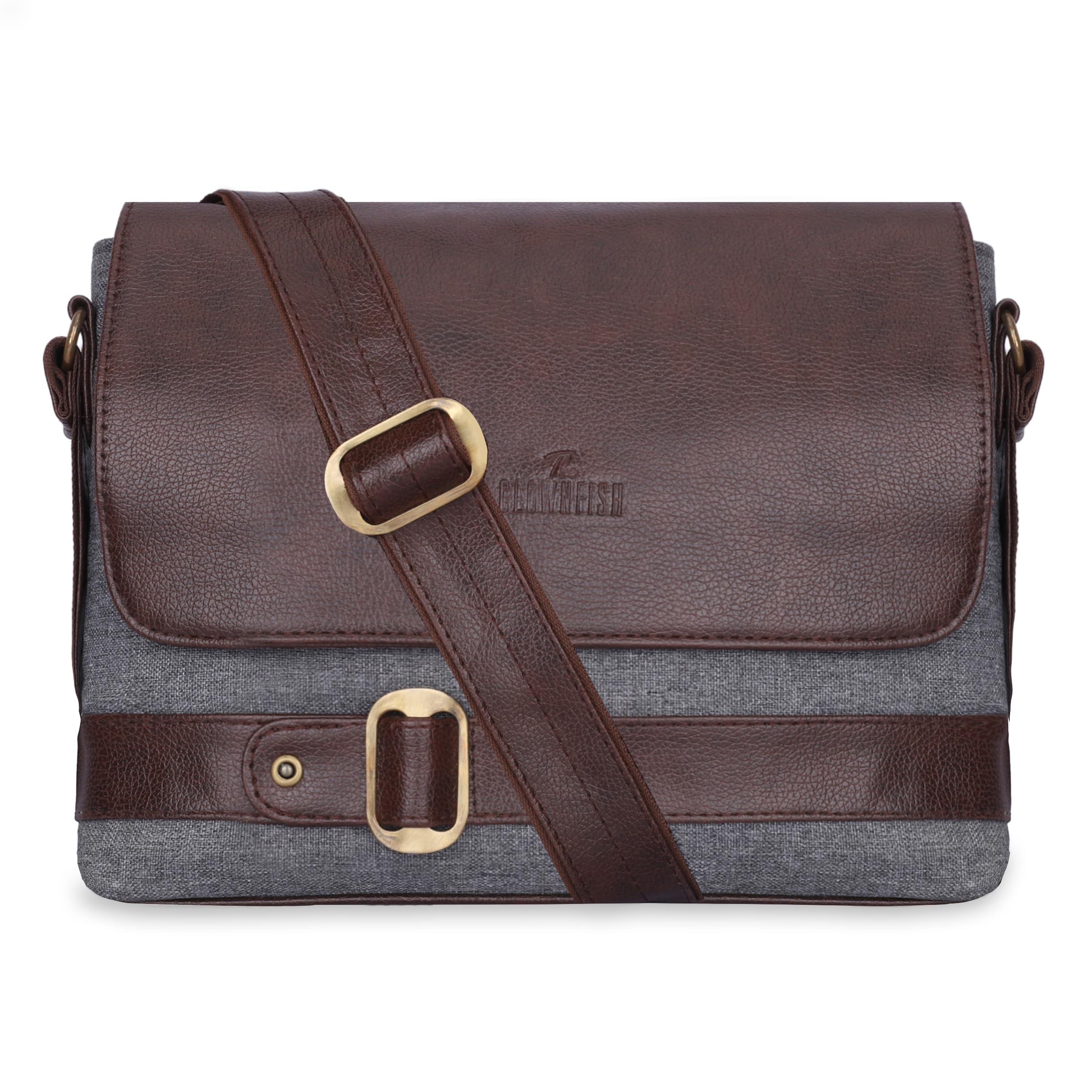 See full amazon price history chart for THE CLOWNFISH Eleganza Series Sling for Men & Women Melange Fabric & Faux leather Casual Unisex Single Shoulder Bag Crossbody Bag for College Girls Boys (Grey & Brown) THE CLOWNFISH Eleganza Series Sling for Men & Women Melange Fabric & Faux leather Casual Unisex Single Shoulder Bag Crossbody Bag for College Girls Boys (Grey & Brown) (B0CH6S57TK) Amazon Price History, Amazon Price Tracker