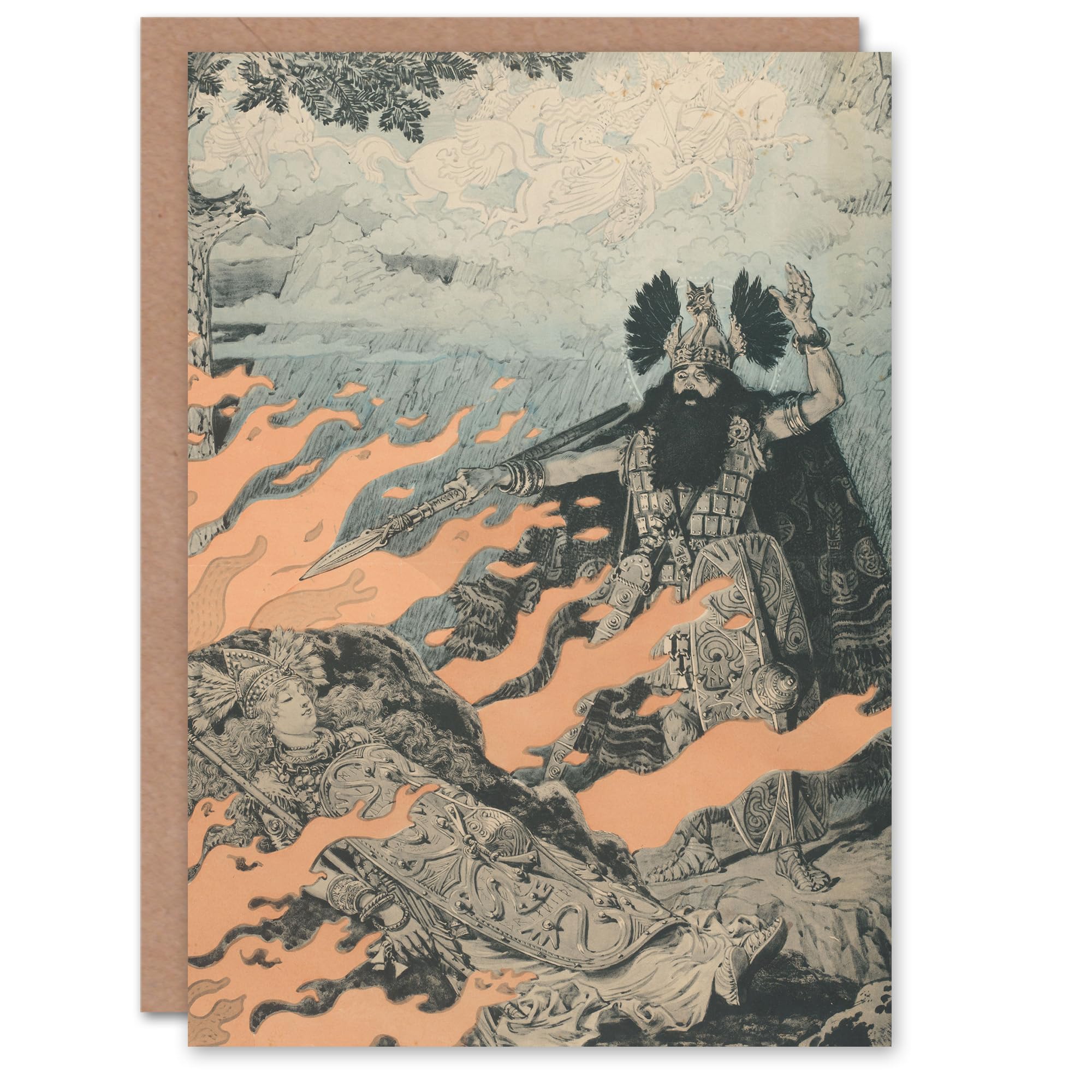 Artery8 - Greeting Card - Eugene Grasset Art Poster for Valkyrie Opera