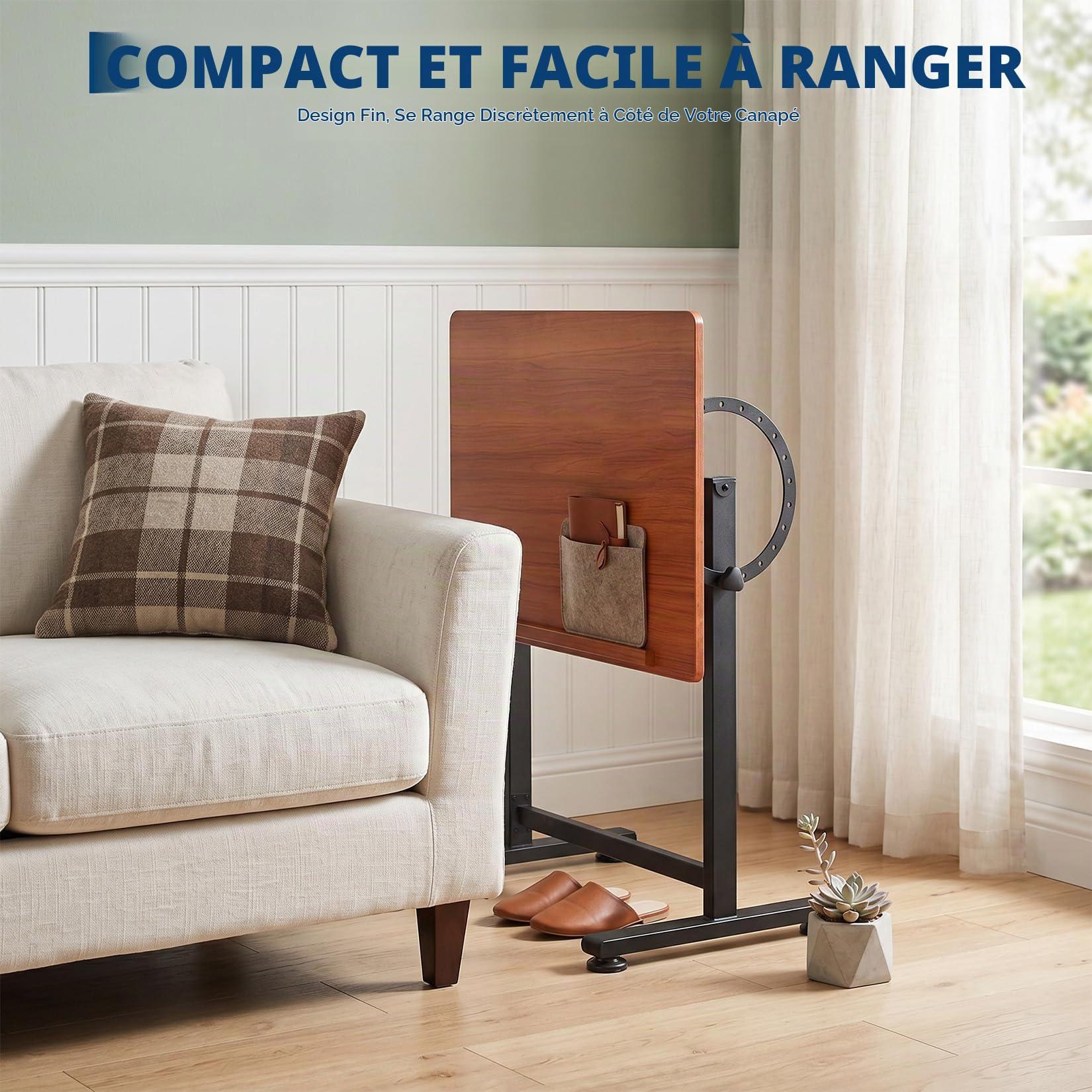 Table à Dessin Réglable 0°-90°, Bureau à Dessin Inclinable Acier Bois