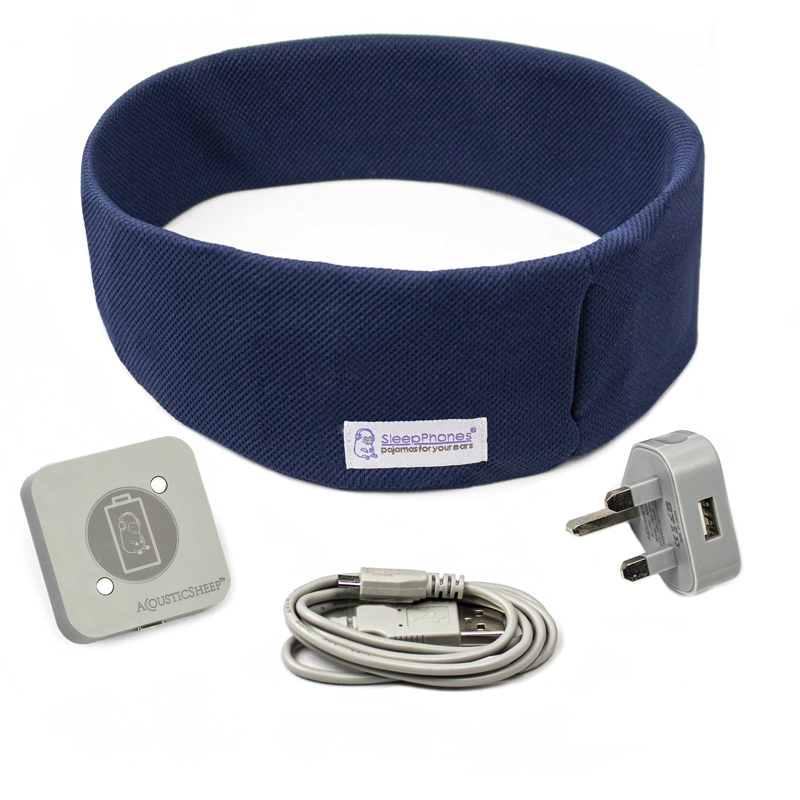 SleepphonesEffortless Bluetooth® Sleeping Headphones with Wireless Induction Charging (Medium, Nighttide Navy - Breeze Fabric)