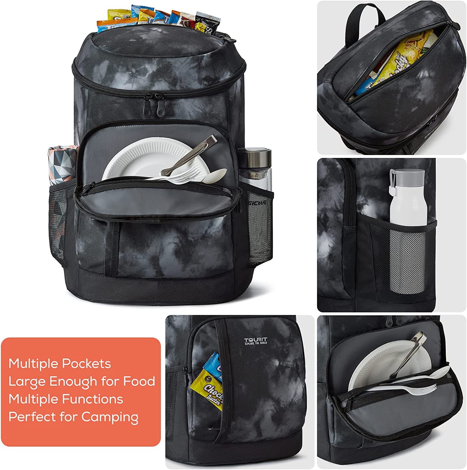 TOURIT Zaino Termico Frigo 28 L Borsa Termica Porta Pranzo Borsa Frigo Isoterma per Campeggio, Picnic, Barbecue, Eventi Sportivi